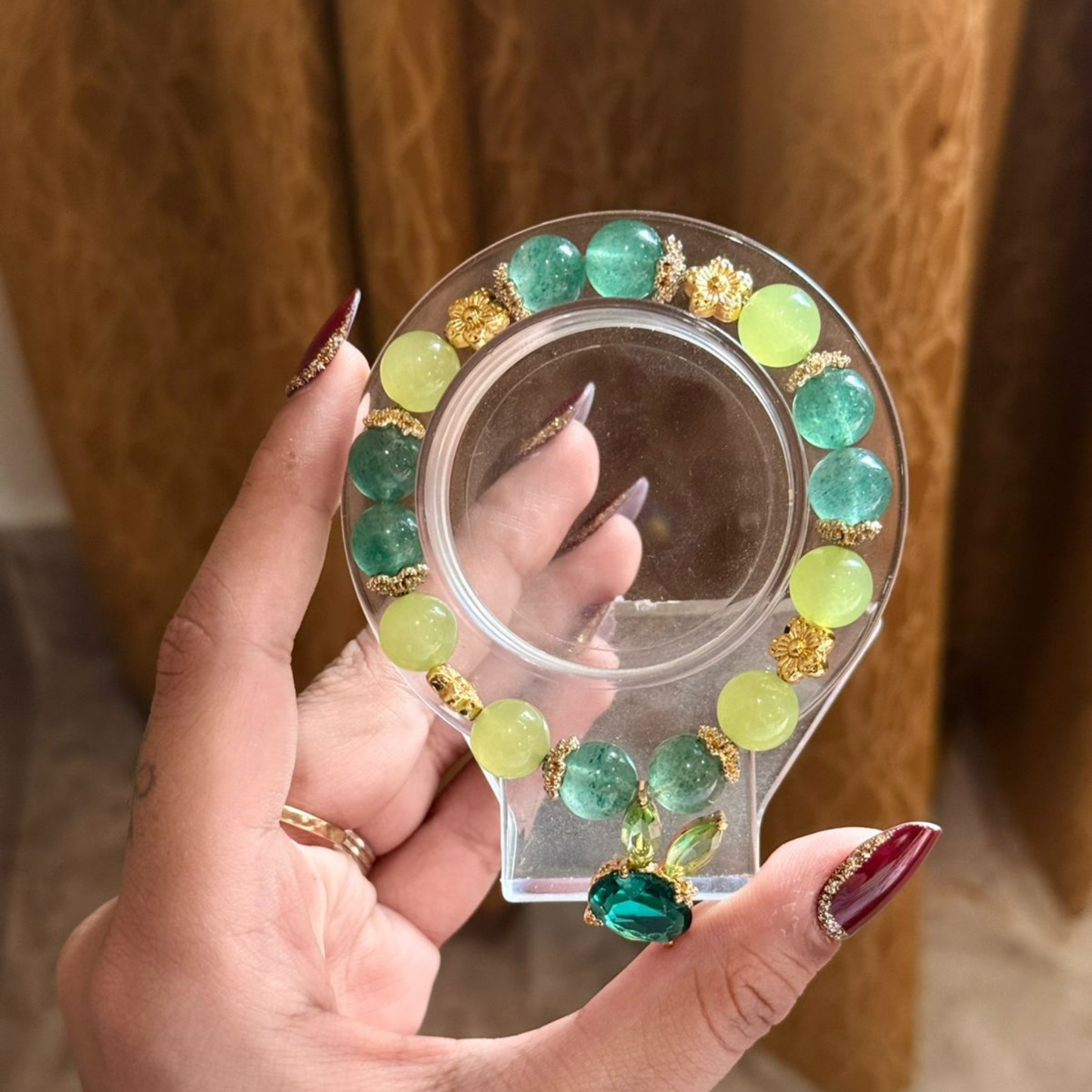 Green Chalcedony with Green strawberry quartz