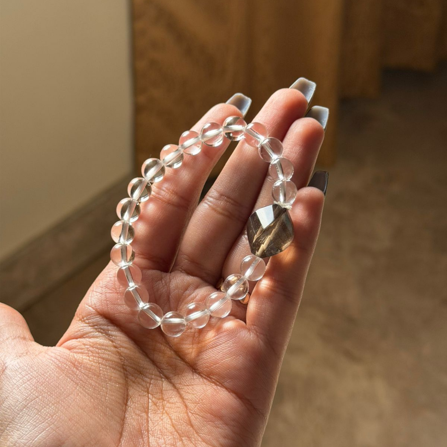 Clear Quartz & Smoky Quartz Bracelet