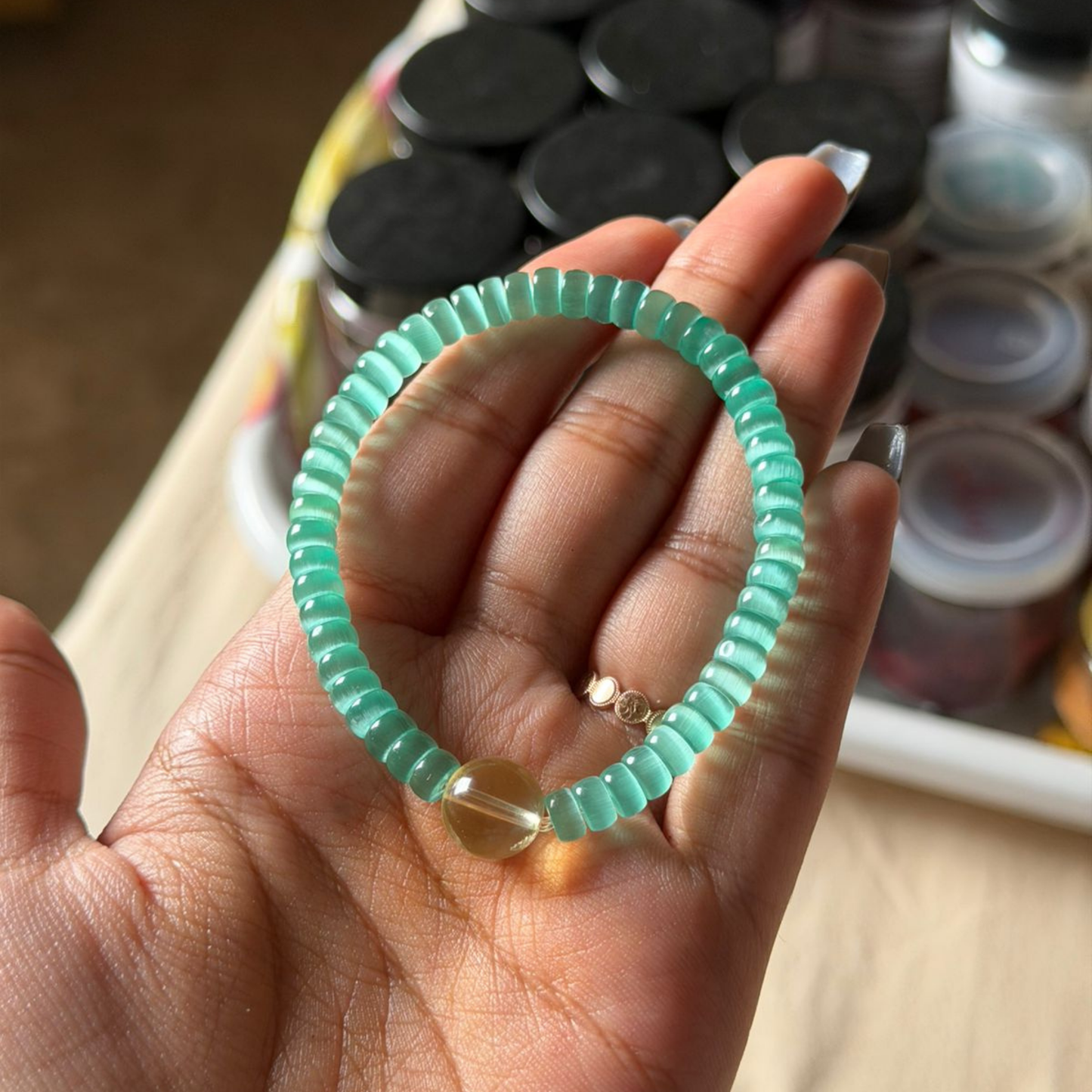 Green Selenite & Citrine Bracelet