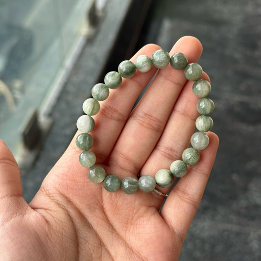 Green Tourmaline Bracelet in Quartz