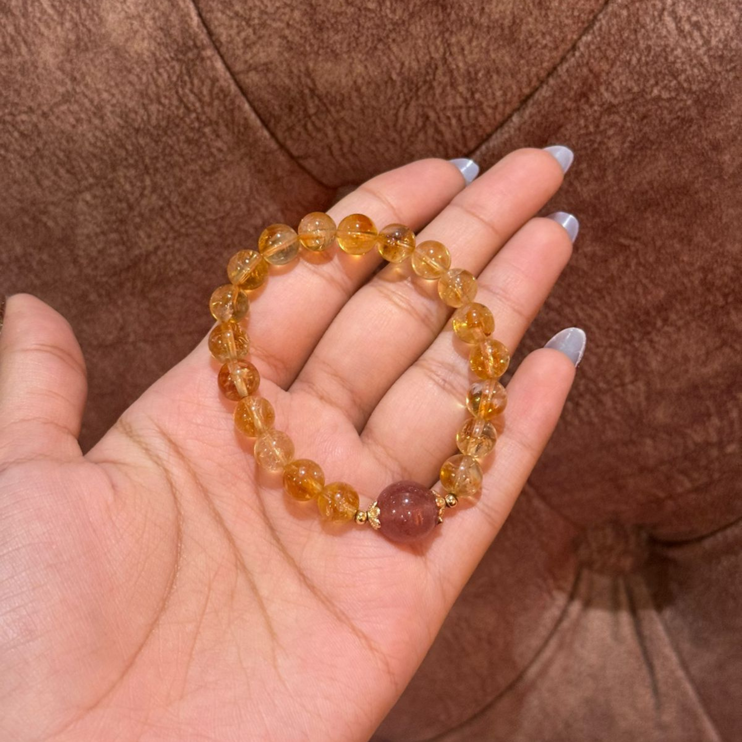 Citrine + Strawberry Quartz Bracelet