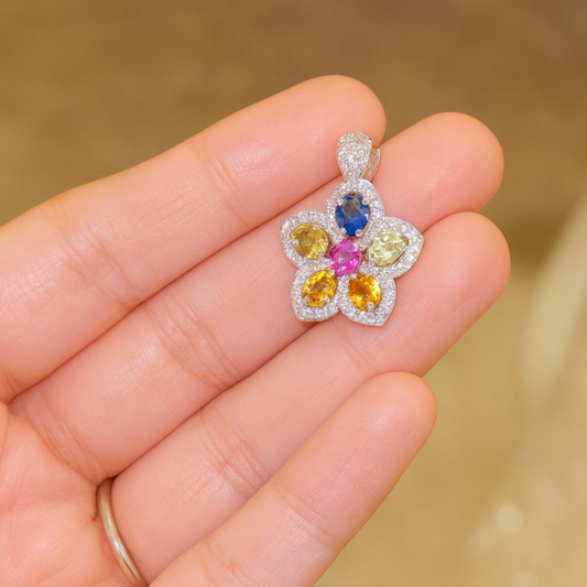 Multi-Sapphire Pendant (Silver Setting)