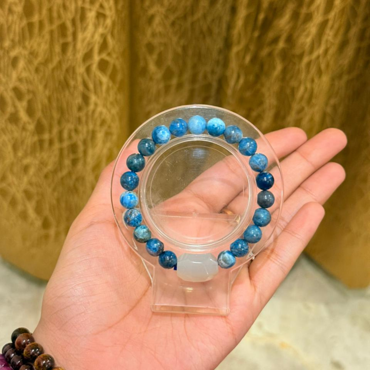 Blue Apatite & Grey Moonstone Bracelet