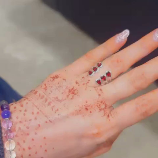 Orange garnet ring in silver